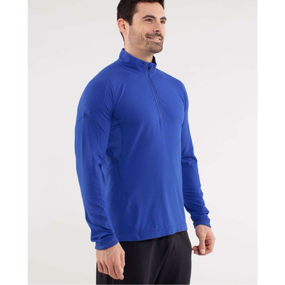 LULULEMON Men’s Sapphire Blue Surge 1/2 Zip Long Sleeve Pullover Size Medium